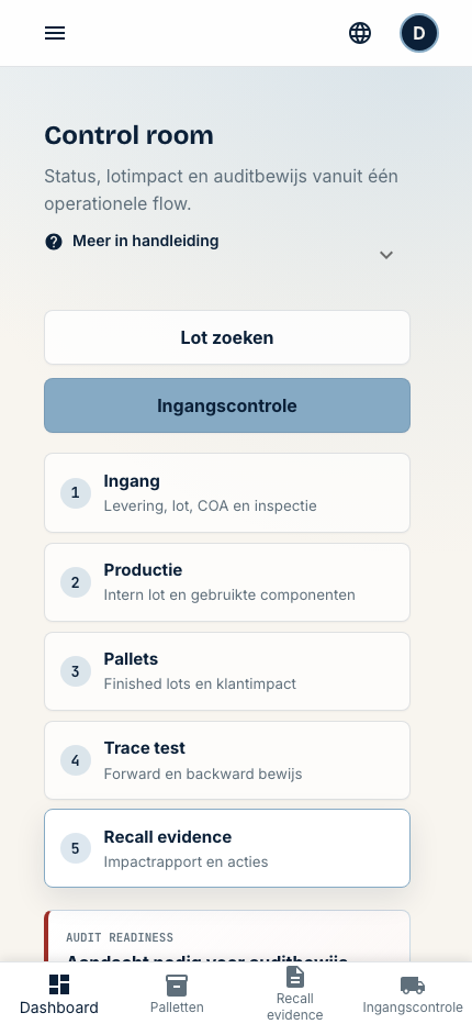 Trace op de telefoon